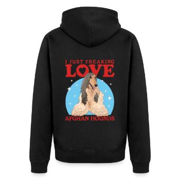 Lévrier afghan chien propriétaire de chien cadeau - Veste à capuche bio Premium Unisexe - noir - Dos - Nico (187cm)