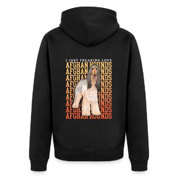 Cadeau de propriétaire de chien lévrier afghan - Veste à capuche bio Premium Unisexe - noir - Dos - Nico (187cm)