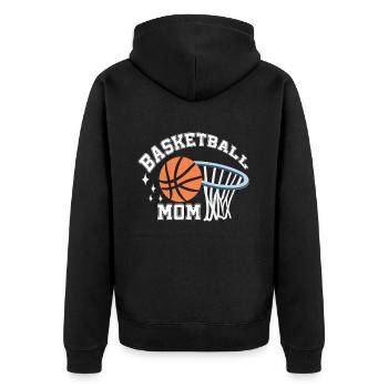 Basketball Mom Basketball Mama - Unisex Premium Bio Zip Hoodie - Schwarz - Hinten - Nico (187cm)