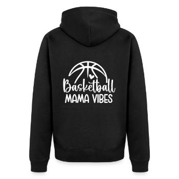 Basketball Mom Basketball Mama - Unisex Premium Bio Zip Hoodie - Schwarz - Hinten - Nico (187cm)