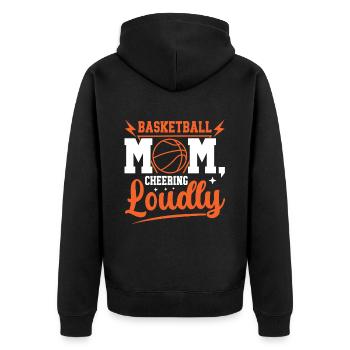 Basketball Mom Basketball Mama - Unisex Premium Bio Zip Hoodie - Schwarz - Hinten - Nico (187cm)