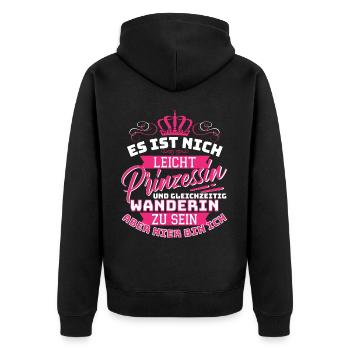 Es Ist Nicht Leicht Prinzessin Und Gleichzeitig - Unisex Premium Bio Zip Hoodie - Schwarz - Hinten - Nico (187cm)