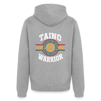 Taino-Indianer Puerto Rico Boricua Puerto-Ricaner - Unisex Premium Bio Zip Hoodie - Grau meliert - Hinten - Nico (187cm)