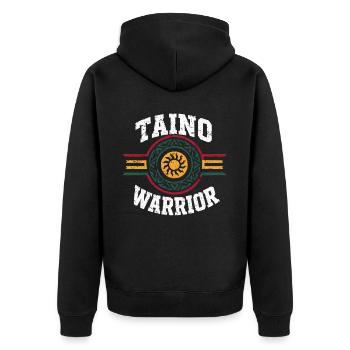 Taino-Indianer Puerto Rico Boricua Puerto-Ricaner - Unisex Premium Bio Zip Hoodie - Schwarz - Hinten - Nico (187cm)