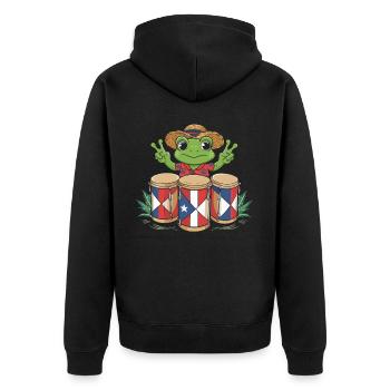 Taino Indianer Puerto Rico Boricua Puerto Ricaner - Unisex Premium Bio Zip Hoodie - Schwarz - Hinten - Nico (187cm)
