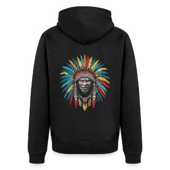 Taino Indian Puerto Rico Boricua Puerto Rican - Unisex Premium Organic Zip Hoodie - black - Back - Nico (187cm)