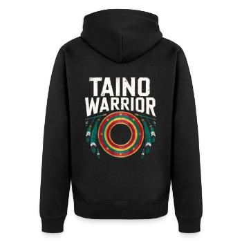 Taino-Indianer Puerto Rico Boricua Puerto-Ricaner - Unisex Premium Bio Zip Hoodie - Schwarz - Hinten - Nico (187cm)