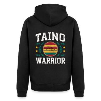 Taino-Indianer Puerto Rico Boricua Puerto-Ricaner - Unisex Premium Bio Zip Hoodie - Schwarz - Hinten - Nico (187cm)