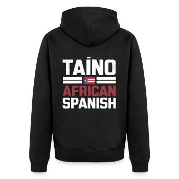 Taino-Indianer Puerto Rico Boricua Puerto-Ricaner - Unisex Premium Bio Zip Hoodie - Schwarz - Hinten - Nico (187cm)