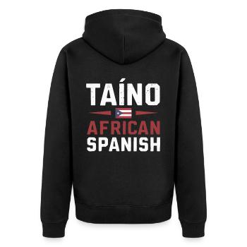 Taino-Indianer Puerto Rico Boricua Puerto-Ricaner - Unisex Premium Bio Zip Hoodie - Schwarz - Hinten - Nico (187cm)