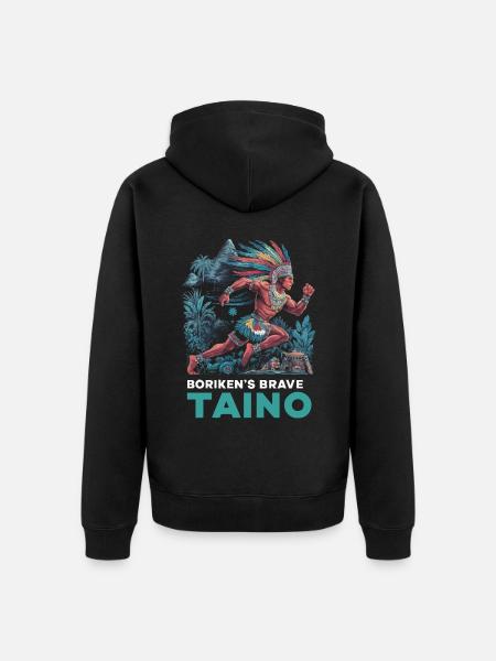 Taino Indiano Porto Rico Boricua Portoricano - Felpa con cappuccio ecologica premium unisex - nero