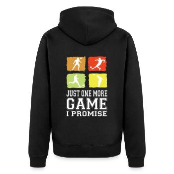 Just One More Game I Promise Soccer Soccer Player - Unisex Premium Organic Zip Hoodie - black - Back - Nico (187cm)