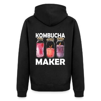 Kombucha Maker Kombucha Tee liebhaber - Unisex Premium Bio Zip Hoodie - Schwarz - Hinten - Nico (187cm)