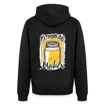 Kombucha Maker Kombucha Tee liebhaber - Unisex Premium Bio Zip Hoodie - Schwarz - Hinten - Nico (187cm)