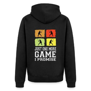 Just One More Game I Promise Tennis Tennis Player - Unisex Premium Organic Zip Hoodie - black - Back - Nico (187cm)