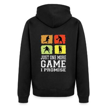 Just One More Game I Promise Basketball Player Jersey - Unisex Premium Organic Zip Hoodie - black - Back - Nico (187cm)
