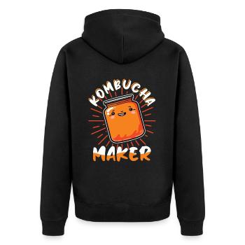 Kombucha Maker Kombucha Tee liebhaber - Unisex Premium Bio Zip Hoodie - Schwarz - Hinten - Nico (187cm)
