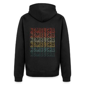 Kombucha Maker Kombucha Tee liebhaber - Unisex Premium Bio Zip Hoodie - Schwarz - Hinten - Nico (187cm)