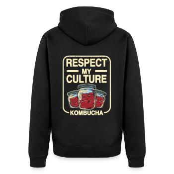 Kombucha Maker Kombucha Tee liebhaber - Unisex Premium Bio Zip Hoodie - Schwarz - Hinten - Nico (187cm)