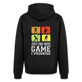 Just One More Game I Promise Volleyball Women - Unisex Premium Organic Zip Hoodie - black - Back - Nico (187cm)