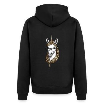 Einhorn Mama Lustige Mom Muttertag - Unisex Premium Bio Zip Hoodie - Schwarz - Hinten - Nico (187cm)