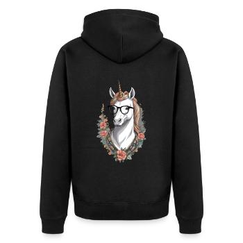 Licorne Maman Maman Drôle Maman Cadeau de Fête des Mères - Veste à capuche bio Premium Unisexe - noir - Dos - Nico (187cm)