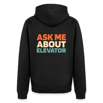 Elevator Elevator - Unisex Premium Organic Zip Hoodie - black - Back - Nico (187cm)