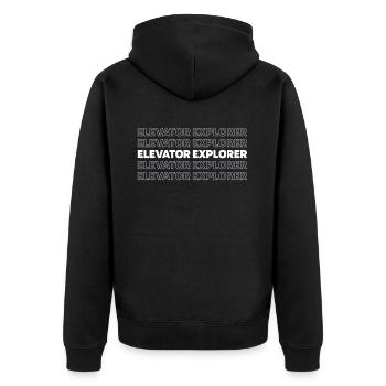 Elevator Elevator - Unisex Premium Organic Zip Hoodie - black - Back - Nico (187cm)