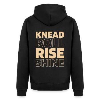 Sauerteig Brot - Unisex Premium Bio Zip Hoodie - Schwarz - Hinten - Nico (187cm)