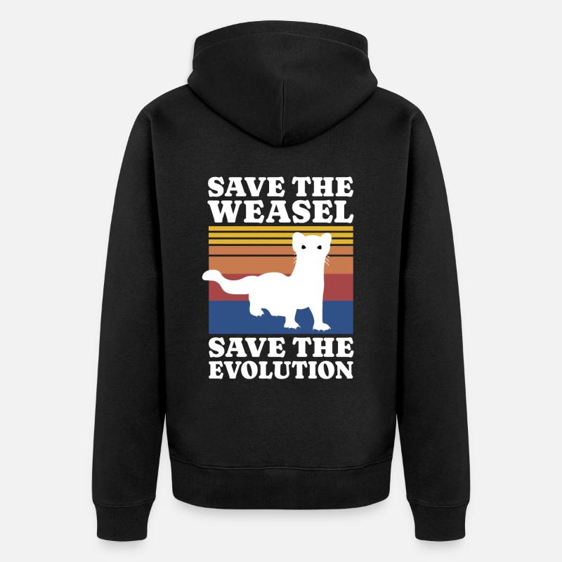 Save Weasel - Unisex Premium Bio Zip Hoodie - Schwarz
