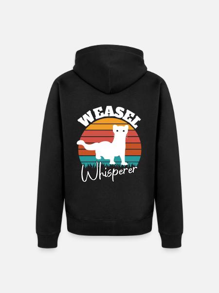 Weasel Whisperer - Unisex Premium Organic Zip Hoodie - black