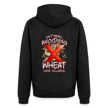 Wheat Allergy Out Here Avoiding Wheat - Unisex Premium Organic Zip Hoodie - black - Back - Nico (187cm)