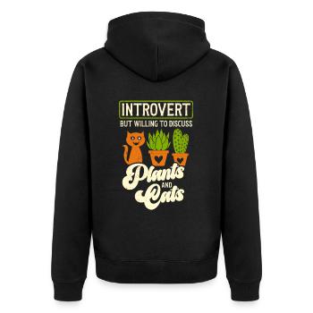 Plantes et chats Jardin Amoureux des plantes - Veste à capuche bio Premium Unisexe - noir - Dos - Nico (187cm)