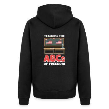 Un enseignant patriotique enseignant l’ABC de la liberté - Veste à capuche bio Premium Unisexe - noir - Dos - Nico (187cm)