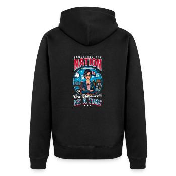 Enseignant patriotique éduquant la nation Classe A Tim - Veste à capuche bio Premium Unisexe - noir - Dos - Nico (187cm)