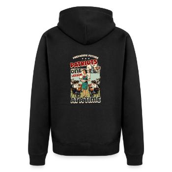 Un enseignant patriotique prépare les futurs patriotes - Veste à capuche bio Premium Unisexe - noir - Dos - Nico (187cm)