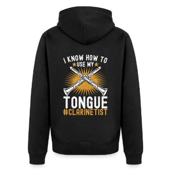 Clarinet Wind Instrument Clarinet player - Unisex Premium Organic Zip Hoodie - black - Back - Nico (187cm)