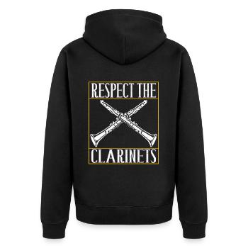 Clarinet Wind Instrument Clarinet player - Unisex Premium Organic Zip Hoodie - black - Back - Nico (187cm)