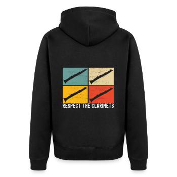 Clarinet Wind Instrument Clarinet player - Unisex Premium Organic Zip Hoodie - black - Back - Nico (187cm)