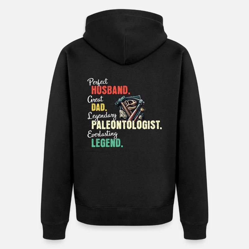 papa paléontologue - Veste à capuche bio Premium Unisexe - noir