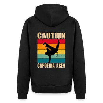 Attention Zone de Capoeira - Veste à capuche bio Premium Unisexe - noir - Dos - Nico (187cm)