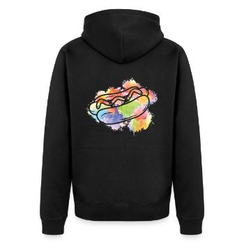 Hot-dog Adulte Aquarelle - Veste à capuche bio Premium Unisexe - noir - Dos - Nico (187cm)