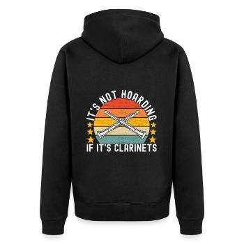 Klarinette Blasinstrument Klarinettenspieler - Unisex Premium Bio Zip Hoodie - Schwarz - Hinten - Nico (187cm)