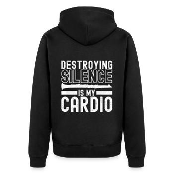 Klarinette Blasinstrument Klarinettenspieler - Unisex Premium Bio Zip Hoodie - Schwarz - Hinten - Nico (187cm)
