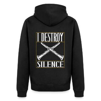 Klarinette Blasinstrument Klarinettenspieler - Unisex Premium Bio Zip Hoodie - Schwarz - Hinten - Nico (187cm)