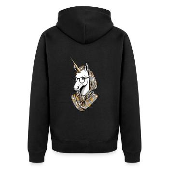 Licorne Maman Drôle Maman Fête des Mères Licornes - Veste à capuche bio Premium Unisexe - noir - Dos - Nico (187cm)