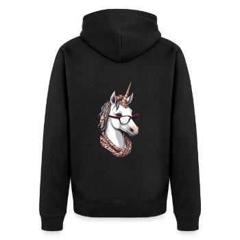 Fière maman licorne maman élégante - Veste à capuche bio Premium Unisexe - noir - Dos - Nico (187cm)