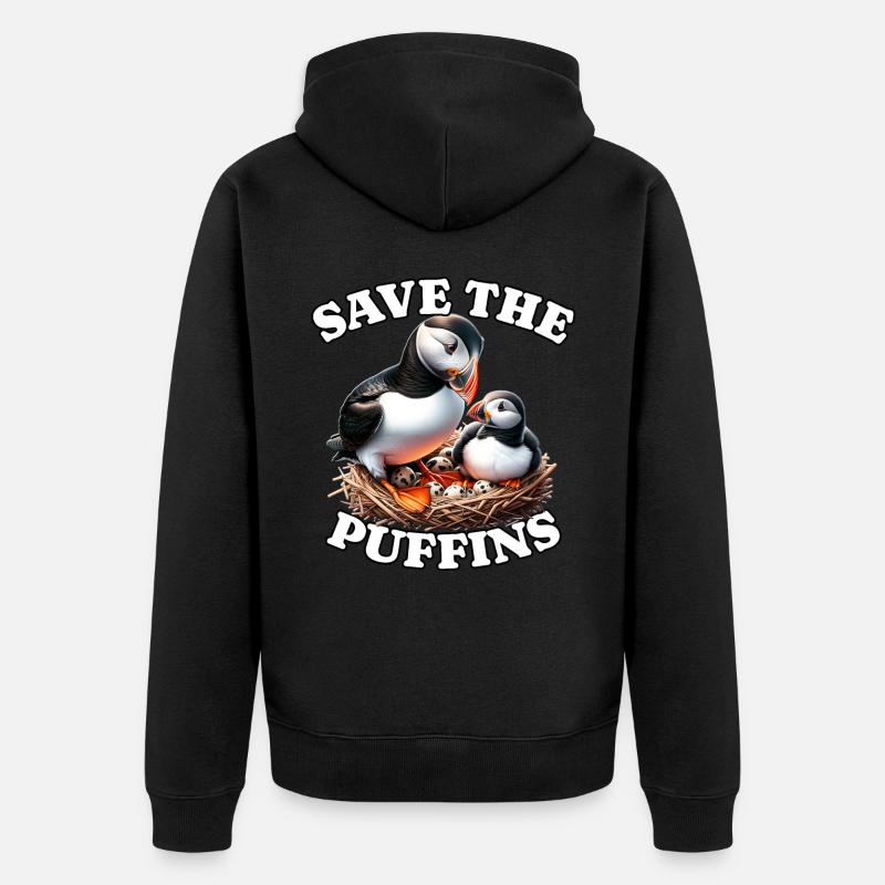 Macareux de la Save - Veste à capuche bio Premium Unisexe - noir