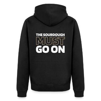 Sauerteig Brot - Unisex Premium Bio Zip Hoodie - Schwarz - Hinten - Nico (187cm)