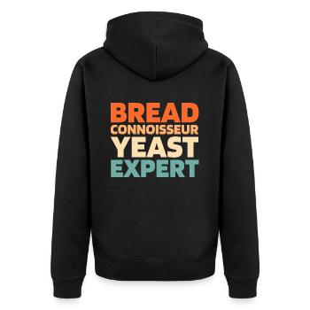 Sauerteig Brot - Unisex Premium Bio Zip Hoodie - Schwarz - Hinten - Nico (187cm)
